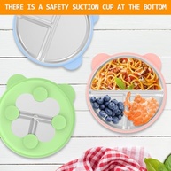 Pratos Infantil Aço Inox com Sucção - 3 Unidades Coloridas com Mangas Silicone Removíveis - imagem 5