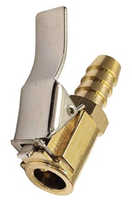 Bico Simples para Encher Pneus 1/4" NPT - Latão Polido | Mangueira 5/16" - imagem 1