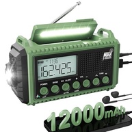 Rádio de Emergência 12000mAh: Alerta NOAA, Manivela Solar, Lanterna e Carregador Portátil - imagem 2