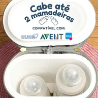 Bolsa Térmica Porta Mamadeira para Maternidade - Mantém Frio e Quente até 3h (Cinza Rosa) - imagem 5