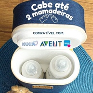 Bolsa Térmica Porta Mamadeira para Maternidade - Azul Marinho | Mantém Bebê Confortável e Alimentação Pronta - imagem 4