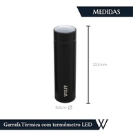 Garrafa Térmica com Termômetro LED 500ml - Aço Inox Wolff | Mantém Bebidas Quentes e Frias por Até 12 Horas - imagem 3