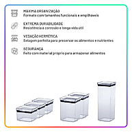 Potes Herméticos 6 Peças com Travas - Ideal para Marmitas e Mantimentos - imagem 2