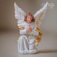 Santo Anjo Adorador Rezando 10cm - Imagem Sagrada em Resina com Pintura Manual - imagem 3