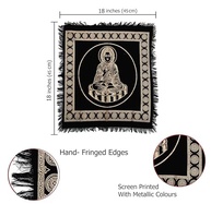 Toalha de Parede Wiccan Buda Dourado - 45,72 cm em Algodão com Franjas e Arte Manual - imagem 4