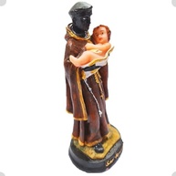 São Benedito Santo Negro - Escultura em Resina Italiana 15 cm | Detalhes Ricos & Pintura Manual - imagem 5
