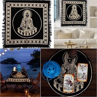 Toalha de Parede Wiccan Buda Dourado - 45,72 cm em Algodão com Franjas e Arte Manual - imagem 5