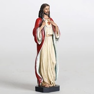 Estátua do Sagrado Coração de Jesus - 15cm - Resina Pintada à Mão - Decoração Religiosa Inspiradora - imagem 5
