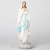 Estátua Católica de Nossa Senhora de Lourdes - 25cm - Escultura Renascentista Pintada à Mão - imagem 5