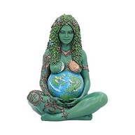 Estátua Gaia da Mãe Terra 17,5 cm - Resina Pintada à Mão com Detalhes Dourados - imagem 2