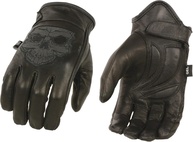 Milwaukee Luvas de mão masculinas de couro preto "caveira reflexiva" com palma acolchoada com gel - imagem 1