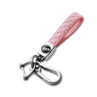 Chaveiro mosquetão, chaveiro universal resistente feito à mão, chaveiros de carro com rotação de 360 graus e anel em D antiperda para homens e mulheres, rosa - imagem 2