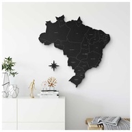 Mapa do Brasil em MDF com Divisão dos Estados e 150 Pins Adesivos | Painel Decorativo para Casa e Escritório - imagem 3