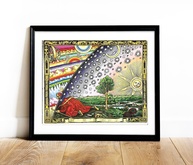 Mapa do Firmamento em Domos - Flammarion Flat Earth 40,6x50,8cm - Decoração Astronômica para Parede - imagem 1