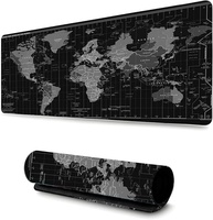 Mouse Pad Gamer Profissional Grande Confortavél Anti Derrapante 90x40 - Mapa Mundi Preto - imagem 1