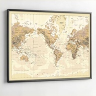 Quadro Mapa Mundi Decorativo 90x60cm - Moldura Moderna para Sala e Quarto - imagem 4