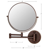 Espelho de Parede Ovente com Ampliação 10x - Design Antique Bronze para Maquiagem e Barbear - imagem 4
