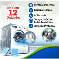 Kit 12 Pastilhas Efervescentes para Limpeza Profunda de Máquina de Lavar - Higieniza, Remove Odores e Resíduos - imagem 3