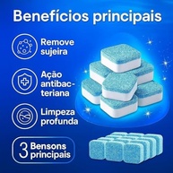 Kit 10 Pastilhas Limpa Máquinas de Lavar Efervescentes Antibacterianas - Limpeza Profunda para Todos os Modelos - imagem 3