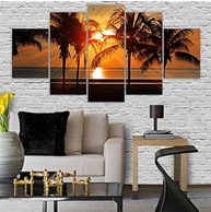 Quadro Decorativo Praia e Mar - 5 Peças com Design Costeiro para Sala e Quarto - imagem 3
