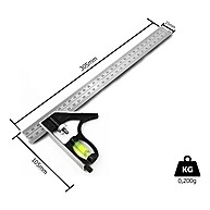 Esquadro Combinado Profissional 300mm Inox: Precisão e Durabilidade para Marcenaria - imagem 1