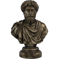 Busto de Marco Aurélio em Ouro Velho - Estátua Histórica do Imperador Filósofo - imagem 2