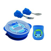 Kit Alimentação Copo Anatômico, Tigela e Talheres Hipopótamo - Marcus & Marcus - imagem 1