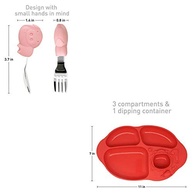 Kit Alimentação Infantil com 4 Divisórias Porquinho Rosa - Marcus e Marcus - imagem 4