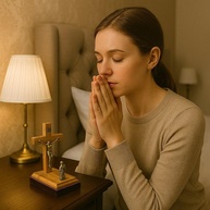 Adorno de Mesa Maria ao Pé da Cruz 9 cm - Decoração Religiosa Elegante em Madeira - imagem 3