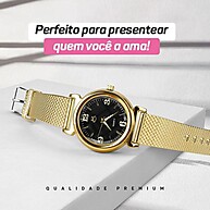Relógio Feminino Personalizado com Pulseira Dourada - Orizom Maria - imagem 2