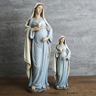 Estátua de Maria Grávida Católica - 21,3 cm - Escultura Renascentista Pintada à Mão para Decoração e Presente - imagem 3