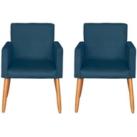 Kit 2 Poltronas Azul Marinho - Conforto e Estilo para Sala, Escritório e Recepção - imagem 1