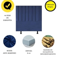 Cabeceira King Size Karla: Elegância em Suede Azul Marinho - imagem 2