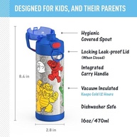 Garrafa THERMOS FUNTAINER Mario 473ml - Aço Inox com Isolamento a Vácuo e Bico Ergonômico - imagem 3