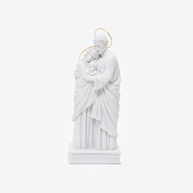 Sagrada Família 27 cm em Pó de Mármore Maciço com Auréola - Escultura Artesanal de Alta Qualidade - imagem 1