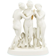 Estátua Três Graças com Flecha de Cupido - Réplica em Mármore Dourado por Thorvaldsen - imagem 1
