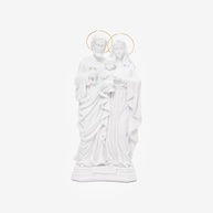 Imagem da Sagrada Família em Mármore Maciço 30cm com Auréola Dourada - Decoração Religiosa Elegante - imagem 1