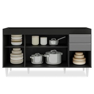 Balcão de Cozinha 150cm: Preto/Cinza Marrocos - imagem 2