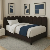 Cabeceira de Cama King 10 Módulos Nuvem 45x20cm Estofada Marrom Moderna - imagem 1