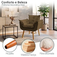 Poltrona Alice Decorativa Marrom - Conforto e Estilo para Salas e Consultórios - imagem 4