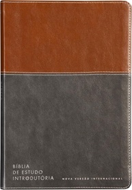 Bíblia de Estudo Introdutória NVI Couro-Soft Marrom/Cinza Chumbo - Leitura Perfeita - imagem 1