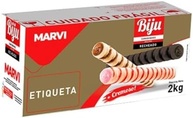 Canudo Biju Wafer Recheado Chocolate Marvi 2kg - imagem 1