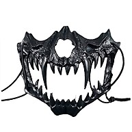 Máscara de Halloween Mandíbula Preta – Susto Realista! - imagem 1