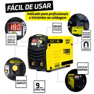 Máquina Solda 180A Tork: MMA, TIG e Máscara! - imagem 2