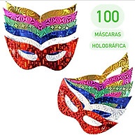Máscaras de Carnaval 2025: Kit com 100 Holográficas! - imagem 1