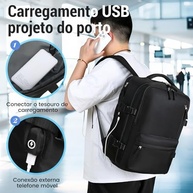 IceSelect Mochila de Viagem Expansivel Grande Masculina Feminina,Mochila Avião Notebook Bolsa de Sapato,Executiva,Antifurto,Reforçada,USB,Impermeável,Escolar,Faculdade,Trabalho,Presente - imagem 4