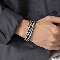 Pulseira Cubana Vnox 12/15MM Aço Inox Masculina - imagem 2