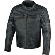 Jaqueta masculina SHADOW motocicleta envelhecida couro bovino armadura preta - imagem 2