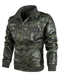 PEGENO Jaqueta masculina leve de couro sintético camuflada para motociclista - imagem 5