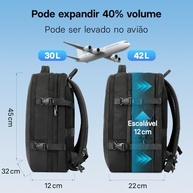 Mochila de Viagem Expansivel Masculina Feminina, Mochila Para Notebook Executiva Impermeável Reforçada Cabo USB,Mochilas Trabalho Escola Viagens Presente - imagem 2